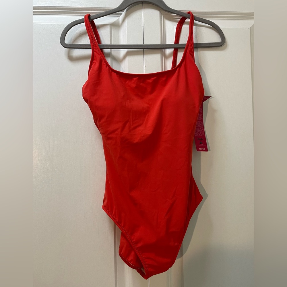 NWT Gottex Swim Women’s 8 Bathing Suit Coral-Orange One piece Lycra